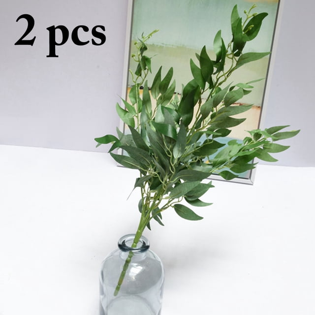 Coofit 2 Branches Artificial Plant Decorative Faux Plant Fake Plant for Wedding