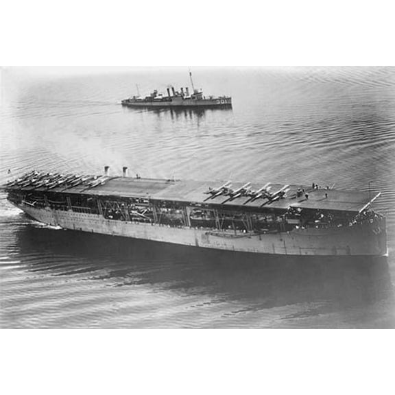 Langley Aircraft Carrier at Sea-Fine art canvas print (20" x 30")