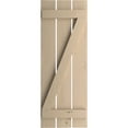 thumbnail image 2 of Ekena Millwork 17 1/2"W x 24"H Rustic Three Board Spaced Board-n-Batten Knotty Pine Faux Wood Shutters w/Z-Board (Per Pair), Primed Tan, 2 of 10