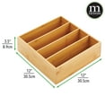 thumbnail image 3 of mDesign Wide Bamboo Wood Compact Food Storage Organizer Bin - 4 Divided Sections - Holder for Seasoning Packets, Pouches, Soups, Spices, Snacks - Natural, 3 of 8