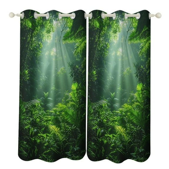 Forest 2 Panels Blackout Curtains for Bedroom Living Room Drapes Kitchen Room Window Blackout Curtain Grommet