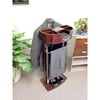 Proman Products - Crescent Moon Valet, Mens Valet Stand with Drawer, Top Tray, Contour Hanger, Trouser Bar, Belt Hooks & Shoe Rack, Accessory & Clothes Organizer (Mahogany)