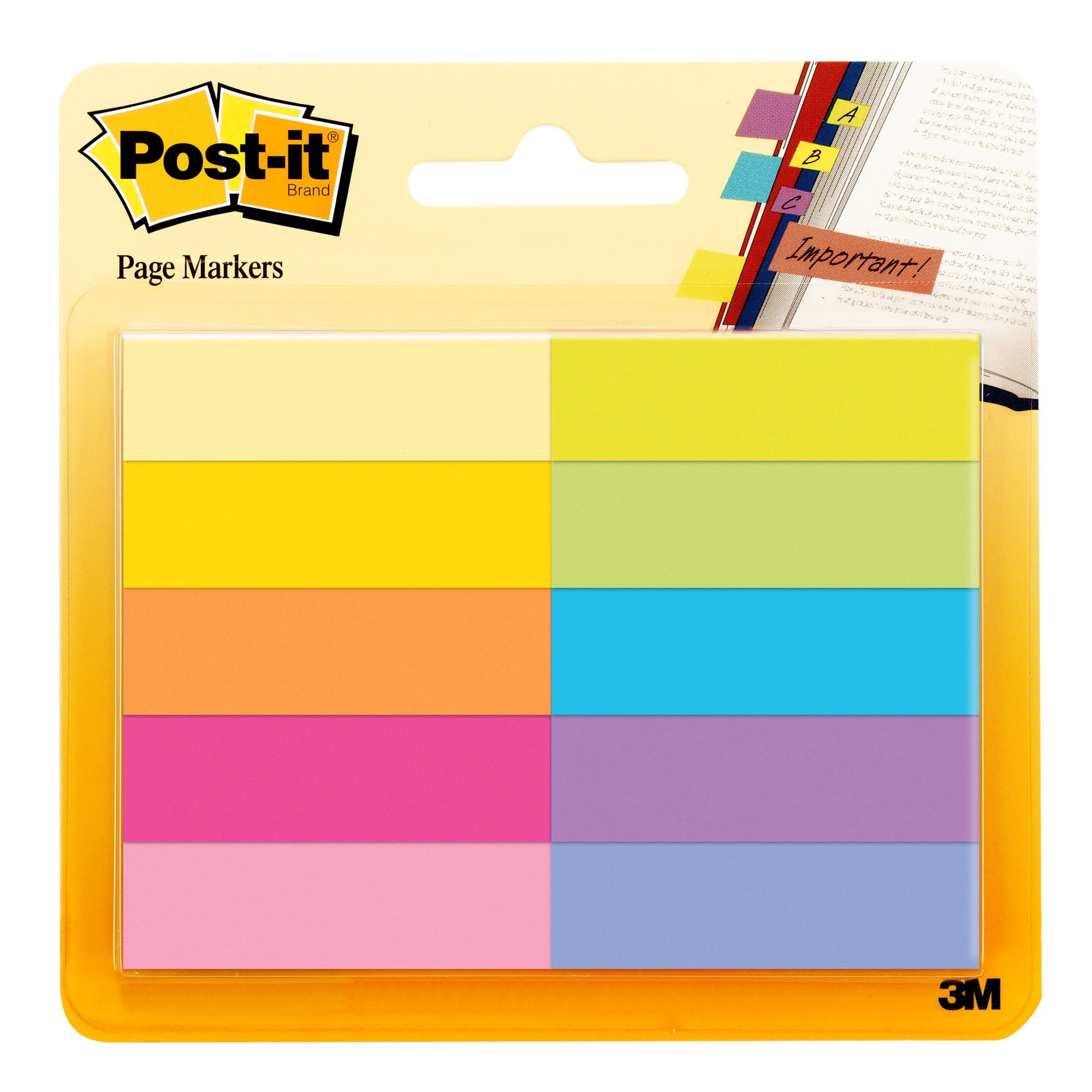 Post-it Page Markers, 50 Sheets/Pad, 10 Pads/Pack, 3 Packs