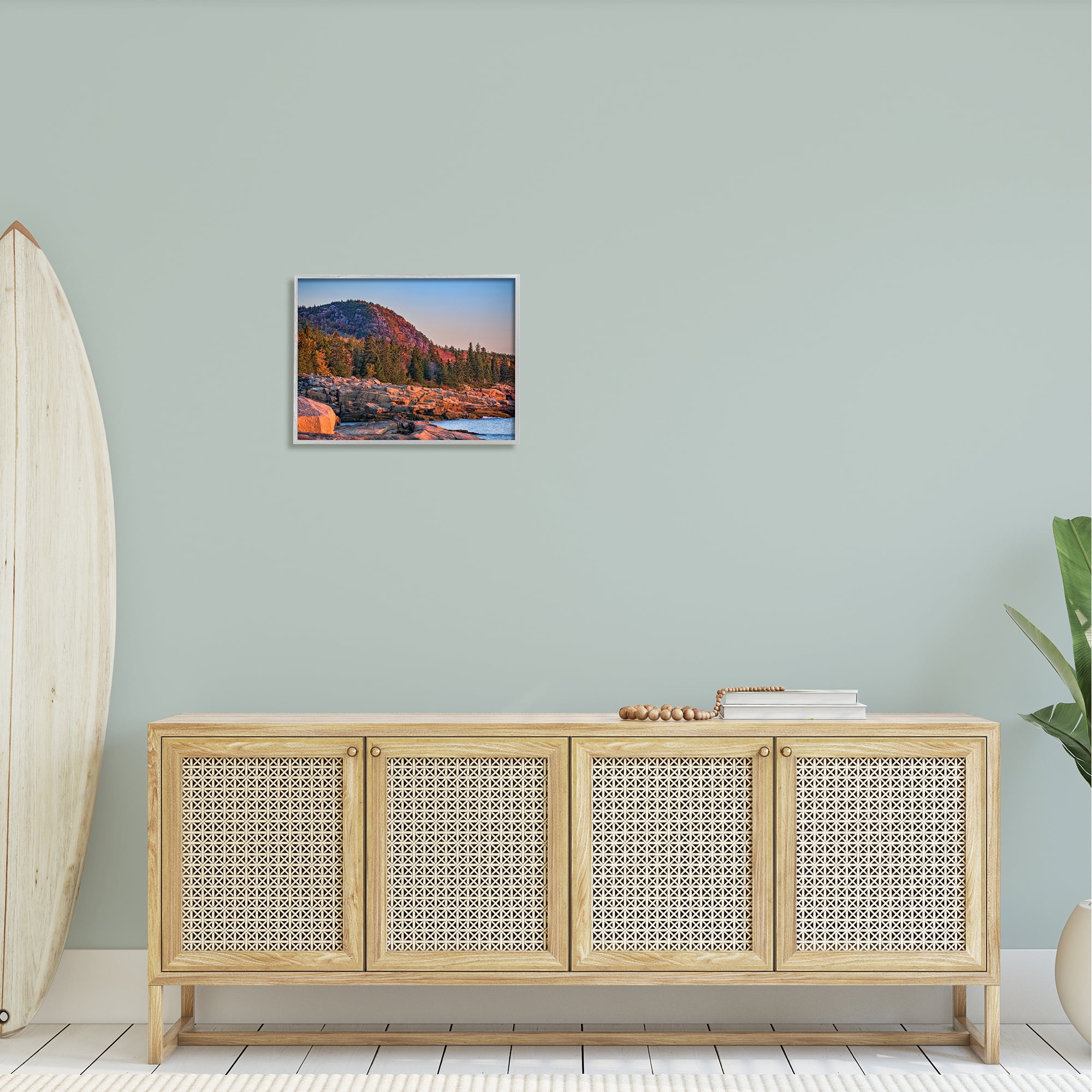 Stupell Rocky Seaside Mountain Cliff Landscape Photography Gray Framed Art Print Wall Art