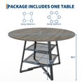 thumbnail image 3 of EDTara Table de Salle à Manger Ronde pour 4–6, Table de Cuisine Ronde en Bois avec Base en Métal et Tablette de Rangement (Sans Chaises), 3 of 7
