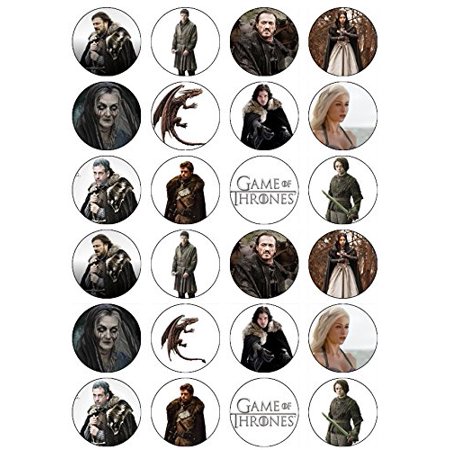 24 Game Of Thrones Edible Icing Image Cupcake Toppers Walmart Com