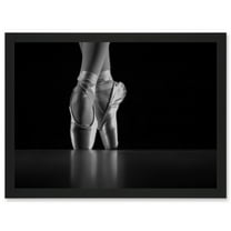 Ballerina Ballet Shoes A4 Artwork Framed Wall Art Print