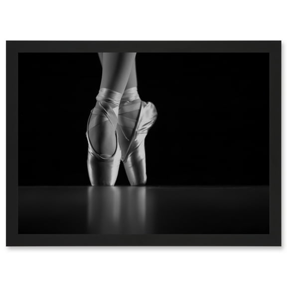 Ballerina Ballet Shoes A4 Artwork Framed Wall Art Print