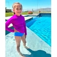 thumbnail image 3 of Girls Recycled Nylon UPF 50+ Long Sleeve Rashguard | Plum, 3 of 5