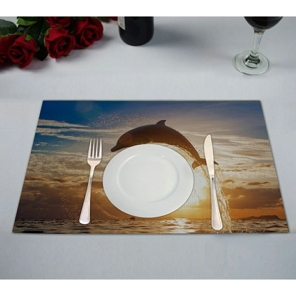 ZKGK Dolphins Placemat Table Mat 12x18 inches,Set of 2 - Walmart.com ...