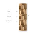 thumbnail image 3 of Yowos Rotating Bookshelf, 5 Tier Small Bookcase Corner Shelves Display Storage Tower Space-Saving Revolving for Small Space, Natural Color, 3 of 9