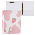 thumbnail image 3 of Haosy Hardcover 3 Ring Binder 1.5 Inch Ring Decorative Binder Organizer for Home School Office, Pink Cow and Strawberry, 3 of 10