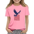 thumbnail image 3 of Afuyipoi Independence Day Kids T-Shirt July 5th Patriotic Graphic Tee Summer Shirt Print Youth Holiday Celebration Apparel Pink Size 9-10 Years, 3 of 6