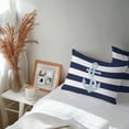 thumbnail image 6 of Navy Blue Stripe Nautical Lumbar Pillow Covers 20x12 Inch Set of 2, Aqua Anchor Summer Coastal Waterproof Outdoor Pillow Covers, Decorative Cushion Pillowcases for Couch, Sofa, Bed, Garden, Patio, 6 of 9