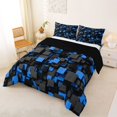 thumbnail image 2 of Homewish Navy Futuristic Cubes Full Size Comforter Sets,Contemporary Artwork Bedding Comforter Set,Black Reversible,3pcs,1 Comforter and 2 Pillowcases, 2 of 7