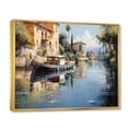 thumbnail image 2 of Designart "Beige Canal expressionistic Canal Loose" Canals Floater Framed Wall Decor, 2 of 7