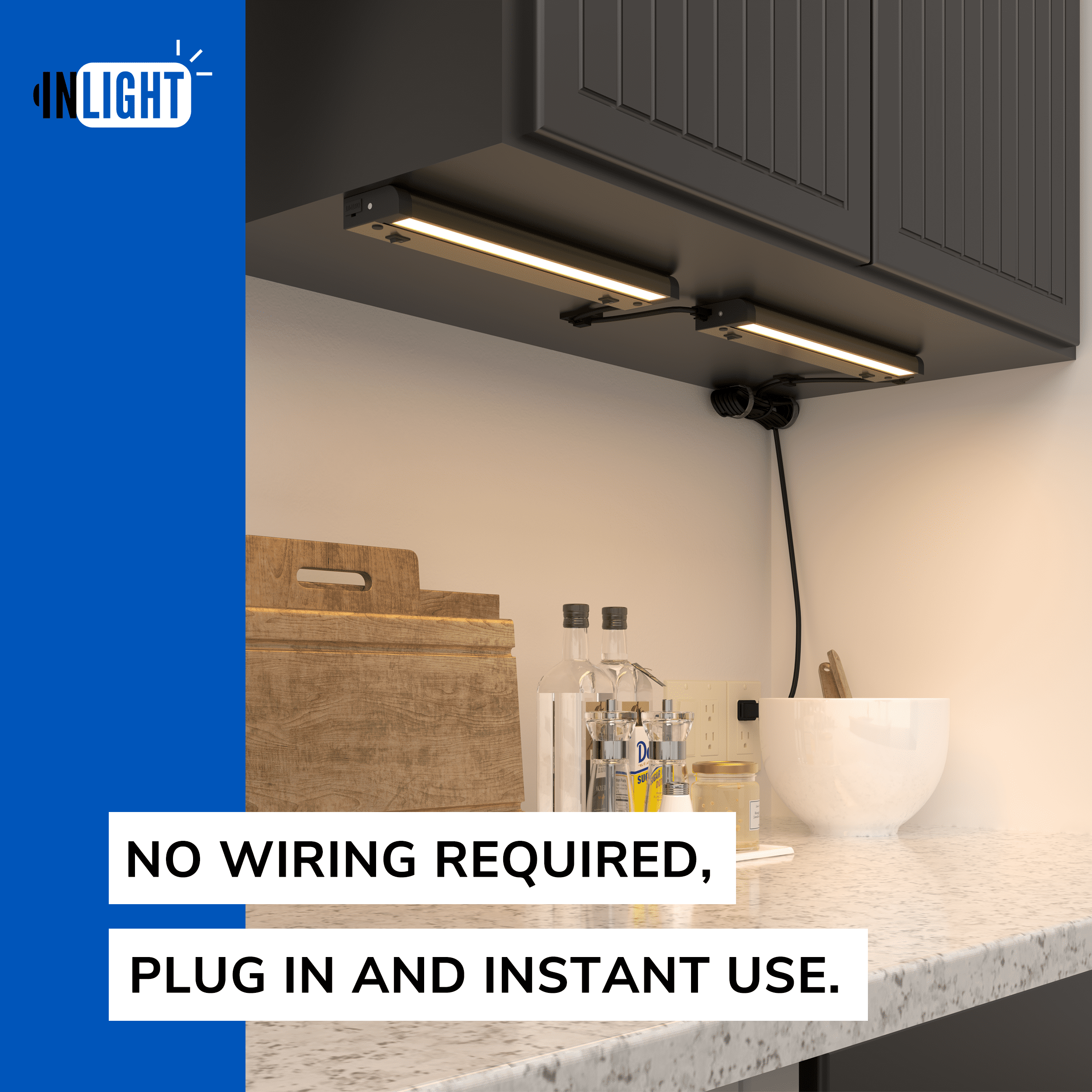 Inlight 12-inch Plug-in Swivel LED Under Cabinet Lighting, 2700K/4000K, White Finish, IN-0109-2-WH