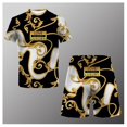 thumbnail image 3 of Traje informal de verano para hombre, camiseta estampada + Pantalones cortos de playa, Camiseta de cuello redondo, 2 piezas, talla asiática, XXS-6XL, 3 of 4