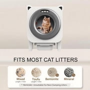 Automatic Cleaning Cat Litter Box 69L Smart Kitty Litter box Self cleaning with Odor Purification System and Waste Bag APP Control Health Monitoring