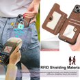 thumbnail image 2 of Card Holder Wallet for iPhone 15 Phone Case,Ring Holder Stand,RFID-Blocking,Wrist Strap,Camera Protector,Leather Magnetic Protective Flip Cover Cases for iPhone 15 2023 (6.1", Brown), 2 of 14
