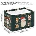 thumbnail image 4 of Yayeee Canvas Storage Basket with Handles for Shelves Fabric Bins Closet Organizer, Green Christmas, 4 of 8