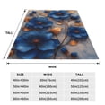 thumbnail image 3 of Pofeuu Elegant Blue Gold Blooms Print Ultra-Soft Micro Fleece Blanket,for Bed Or Sofa,All Season Throw Blankets Flannel Blanket-80"x60", 3 of 7