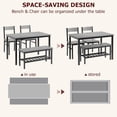 thumbnail image 3 of Ourlova Dining Table Set for 4 with Bench Kitchen Table Set with Storage Racks for Small Apartment or Kitchen Grey, 3 of 8