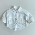 thumbnail image 2 of FYDUU Boys Casual Shirts Long Sleeve Button Down Shirt Kids Tops Spring Summer Fall Thin Shirts For Toddler Boys Comfortable Daily Wear Temperament Top 5-6 Years, 2 of 5