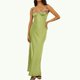thumbnail image 1 of WILLBEST Vestidos Casuales Vestido Largo Ajustado con Tirantes Finos de Satén para Mujer, sin Mangas, para Invitadas de Boda, Vestidos de Fiesta de Noche de Verano Chica, 1 of 3