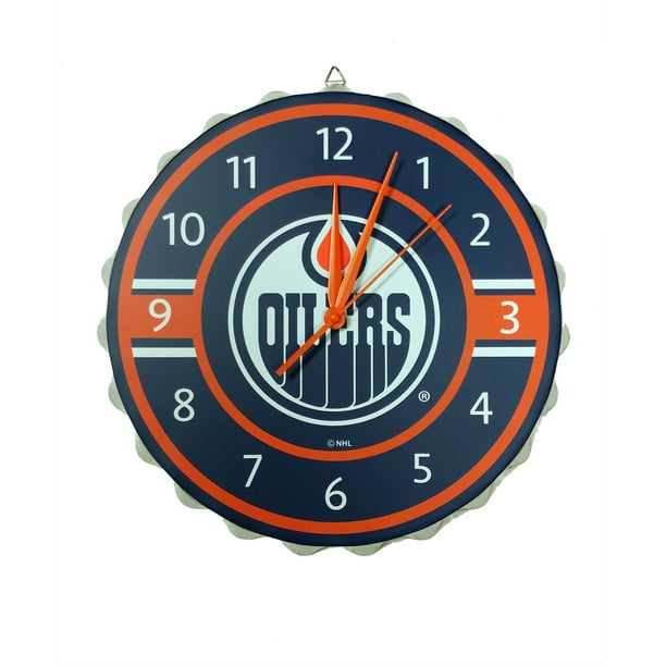 Forever Collectibles Edmonton Oilers NHL Bouchon de Bouteille Horloge Murale