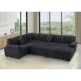 thumbnail image 3 of 4 Piece Oversized Corduroy Sleeper Sectional Sofa With Storage Chaise, 3 of 7
