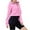 Pink, variant on Fznquz Cropped Women Hoodies Zip Up Purple Workout Sweatshirt Casual Hooded Solid Color Long Sleeve Women's Clothing