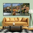 thumbnail image 3 of IDEA4WALL 3 Piece Framed Canvas Wall Art for Living Room, Bedroom Italy City Landscape Canvas Prints for Modern Home Decoration Ready to Hang, 3 of 4