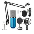 thumbnail image 1 of Professional BM700 Condenser Microphone Sound Recording Microphone Mic KTV Singing Studio Recording Kit Blue, 1 of 8