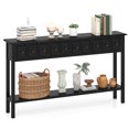 thumbnail image 1 of Gymax 60'' Long Narrow Console Table w/4 Drawers & Open Storage Shelf Anti-Tip Kit Black, 1 of 10