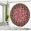thumbnail image 5 of Ambesonne Ethnic Shower Curtain, Red Mandala Pattern, 69"Wx70"L, Magenta and Yellow, 5 of 5
