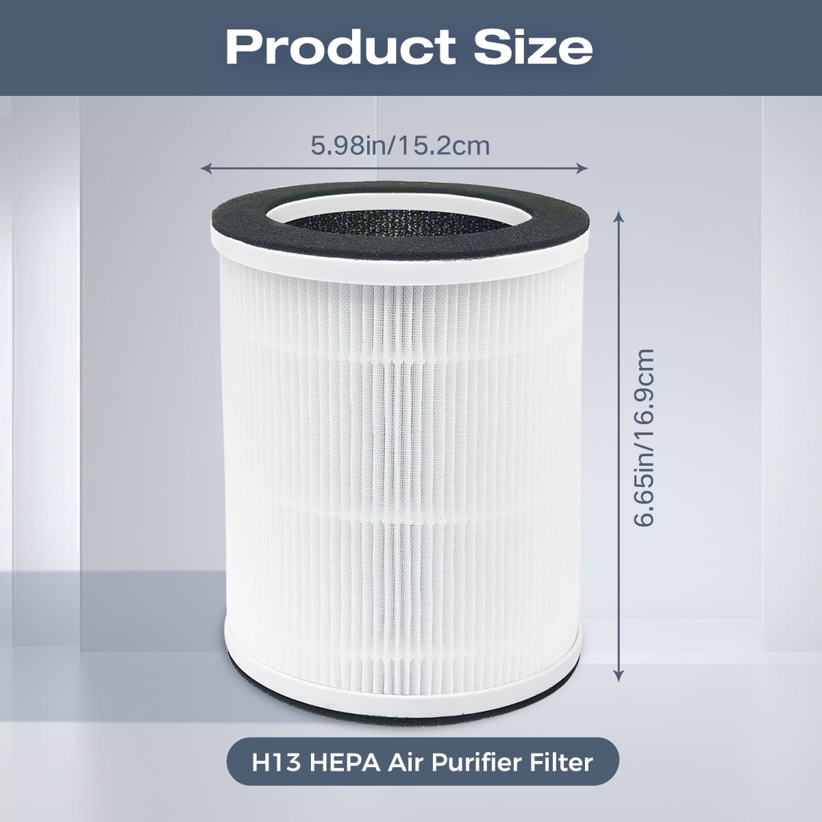 2 Pack H13 HEPA Replacement Filters, Compatible with AIRFIRE AP201 Air Purifier, Designed for Pets & Kids, Pet Fur & Home Odor Removal