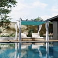 thumbnail image 3 of Elegant 10x10 gray pergola con retractable canopy & side mesh-aluminum frame para backyard garden deck patio, 3 of 9