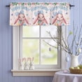 thumbnail image 4 of Valance Curtains for Kitchen Windows Happy Easter Bunny Eggs Rod Pocket Valance Flowers Butterflies on Pink Short Window Curtain Topper for Bedroom Living Room Bathroom 54x18in,1&nbsp;Panel, 4 of 9