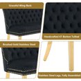 thumbnail image 7 of Aoowow Velvet 2 Seat Dining Bench Black Golden Legs, 7 of 7
