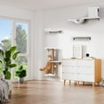 thumbnail image 4 of 5-in-1 Cat Wall Shelves, Multi-Level Cat Climbing Furniture, Perch & Lounge for Indoor Cats, Space-Saving Wall Mounted Cat Shelves for Play & Rest (Natural Wood) - Gray, 4 of 9