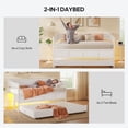 thumbnail image 2 of Twin Daybed with Trundle,Metal Sofa Bed Frame with LED Lights & Storage Drawers for Living Room Bedroom,White, 2 of 7