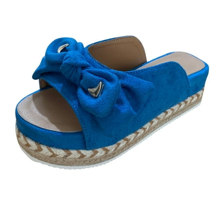 

Noarlalf sandals for women dressy summer Women s Summer Slip-On Flat Bow Beach Open Toe Breathable Sandals Weave Shoes womens sandals