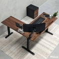 thumbnail image 3 of Desky Hardwood L-Shape Sit Stand Desk - Saman / 72 X 30 X 70 X 24 Inches / White, 3 of 7