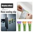thumbnail image 3 of Rose Flower Potato Chip Clips 5 Pack with Magnetic Storage Box - Cute Kitchen Food Bag Sealers for Chips, Snacks, Pet Food - Keep Food Fresh, Organize Fridge Space, Purple, 3 of 6