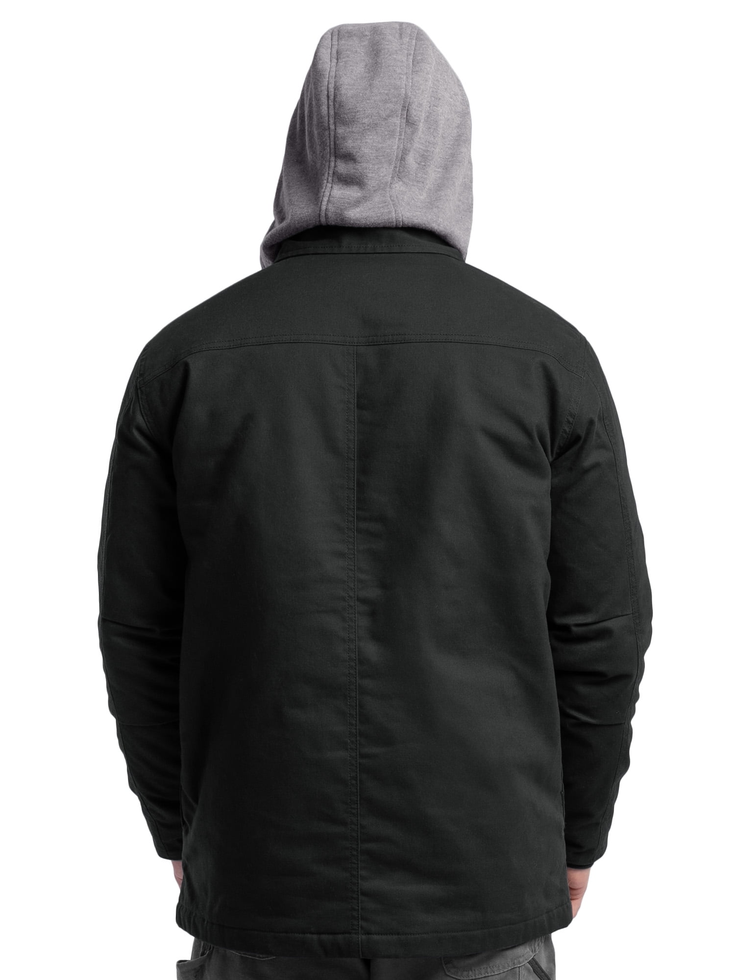 Wrangler Workwear Men's Quilted Lined Work Shirt Jacket with Hood, Size S-5XL (Men's and Big Men's)