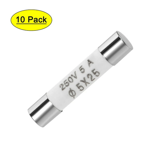 Fusible de cartucho automotriz 5A 250V 5x25mm de acción rápida reemplazo para amplificador de alarma de audio de estéreo de automóvil 10 piezas