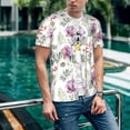 thumbnail image 6 of Hirioo Orchids Flowers for Men's Baseball T-shirt Shirts Short Sleeve Casual Summer Button Stretch T Shirts,Size S-4XL-4X-Large, 6 of 7
