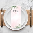 thumbnail image 3 of Koyal Wholesale Blush Pink Greenery Leaves Printable Wedding Paper Menu Cards for DIY Printer, Pack of 52, 3 of 5