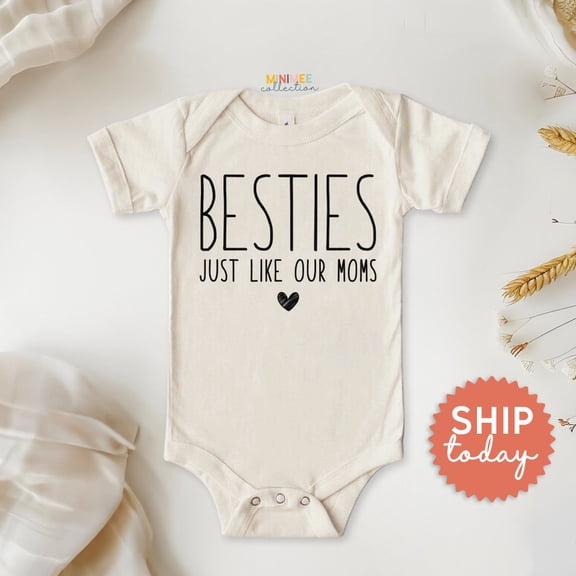 Cute Besties Just Like Our Moms Onesies, Best Friends Newborn Bodysuit, Matching Baby Outfits, Cute Baby Gift, Cute Baby Onesie, BABY BODYSUIT LAT 4424